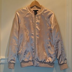 Brunette the Label oversized satin bomber jacket